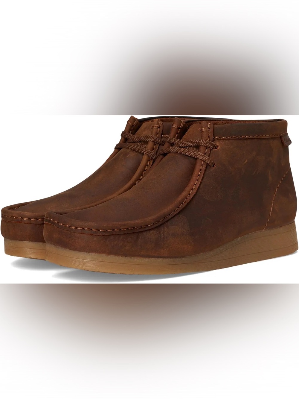 Clarks Wallaston Boot Brown Leather Men’s Size 13 EU 47 Moc Toe Chukka Boots